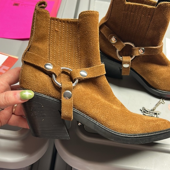 Rebecca Minkoff Brown Suede Ankle Boots - Picture 3 of 5
